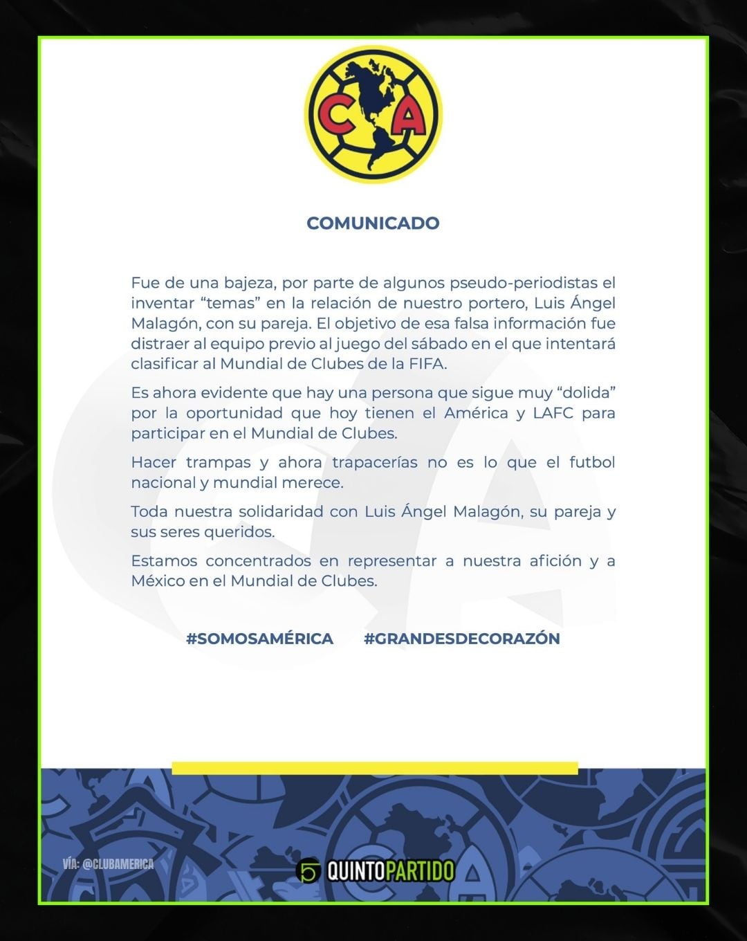 Comunicado del Club América