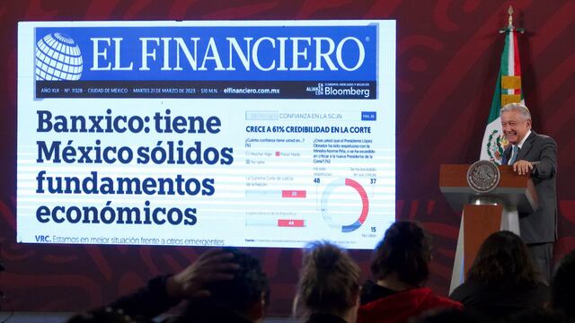 Andrés Manuel López Obrador, durante la conferencia matutina desde Palacio Nacional.