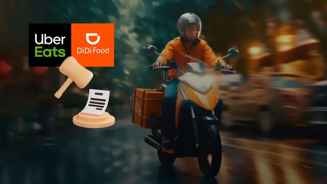 Repartidores de Uber y DiDi