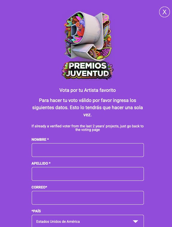Proporciona tus datos para validar tus votos