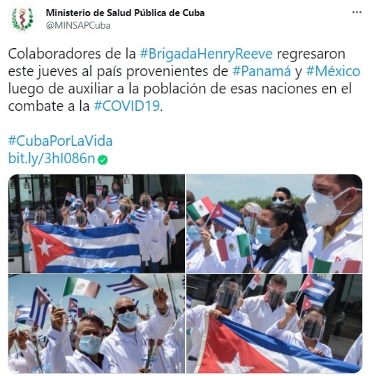 Médicos llegan a Cuba