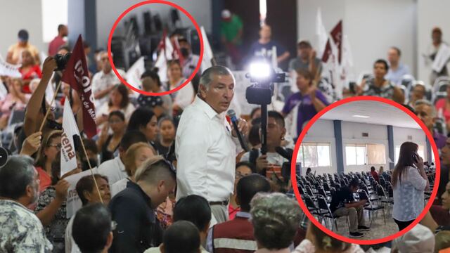 Adán Augusto López durante evento en Escobedo, Nuevo León