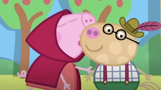 Peppa Pig le da un beso a Pedro Pony