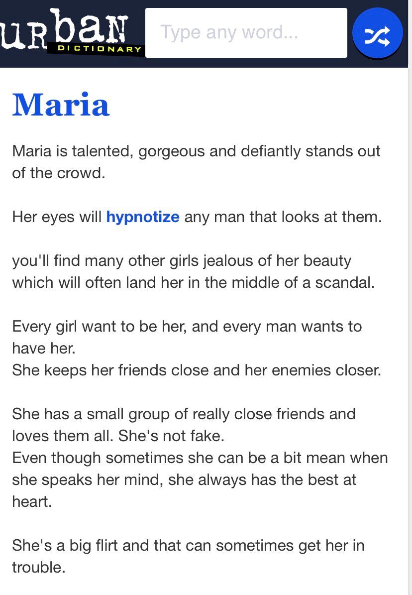 Urban Dictionary: entrada con el nombre María