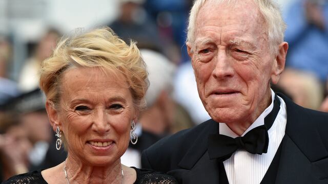Max von Sydow junto a su esposa Catherine
