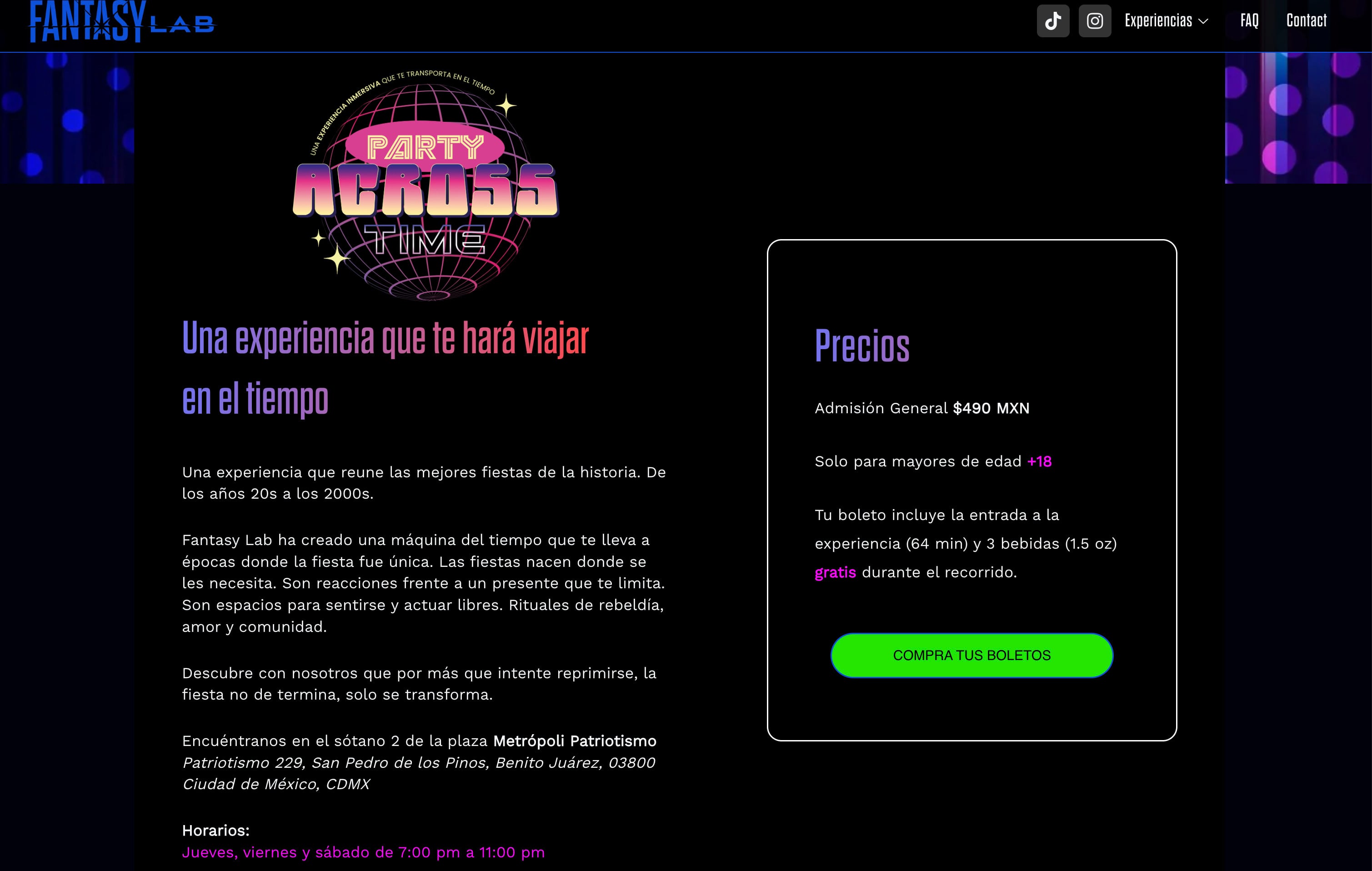 Precios de las experiencias en el Museo de los Sueños CDMX