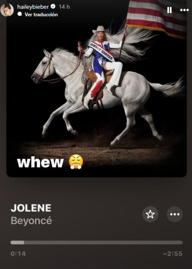Instagram storie de Hailey Bieber