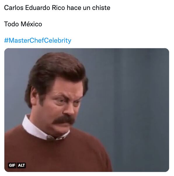Meme de Carlos Eduardo Rico en MasterChef Celebrity