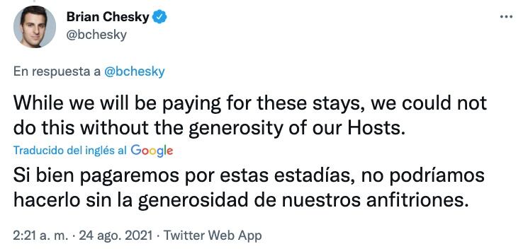 Brian Chesky, comunicado