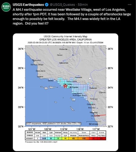 Sismo Los Ángeles
