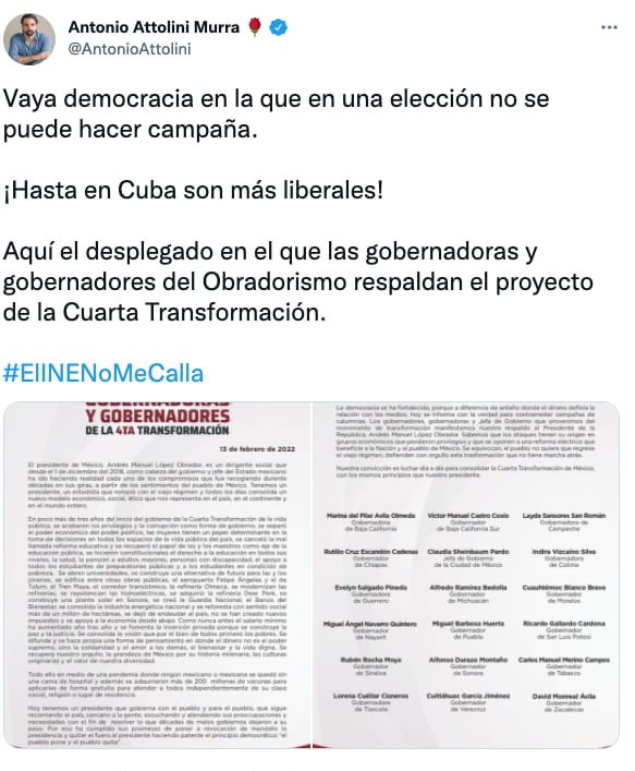 Antonio Attolini critica que INE no permita hacer campaña