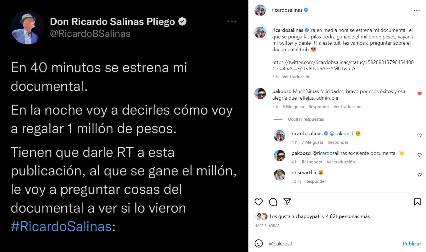 Publicación de Ricardo Salinas Pliego