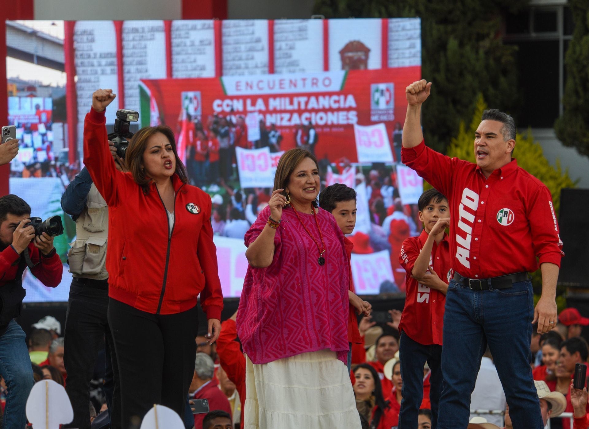 Xóchitl Gálvez en mitin en Toluca, Estado de México