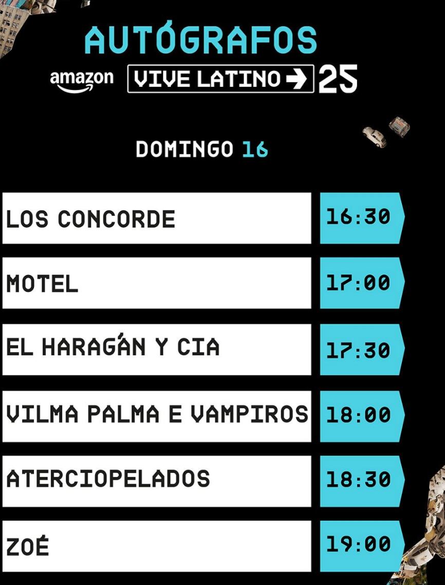 Autógrafos del Vive Latino 2025