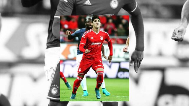 Alan Pulido debutó con Olympiacos en el empate 2-2 ante Platanias en la Copa de Grecia 