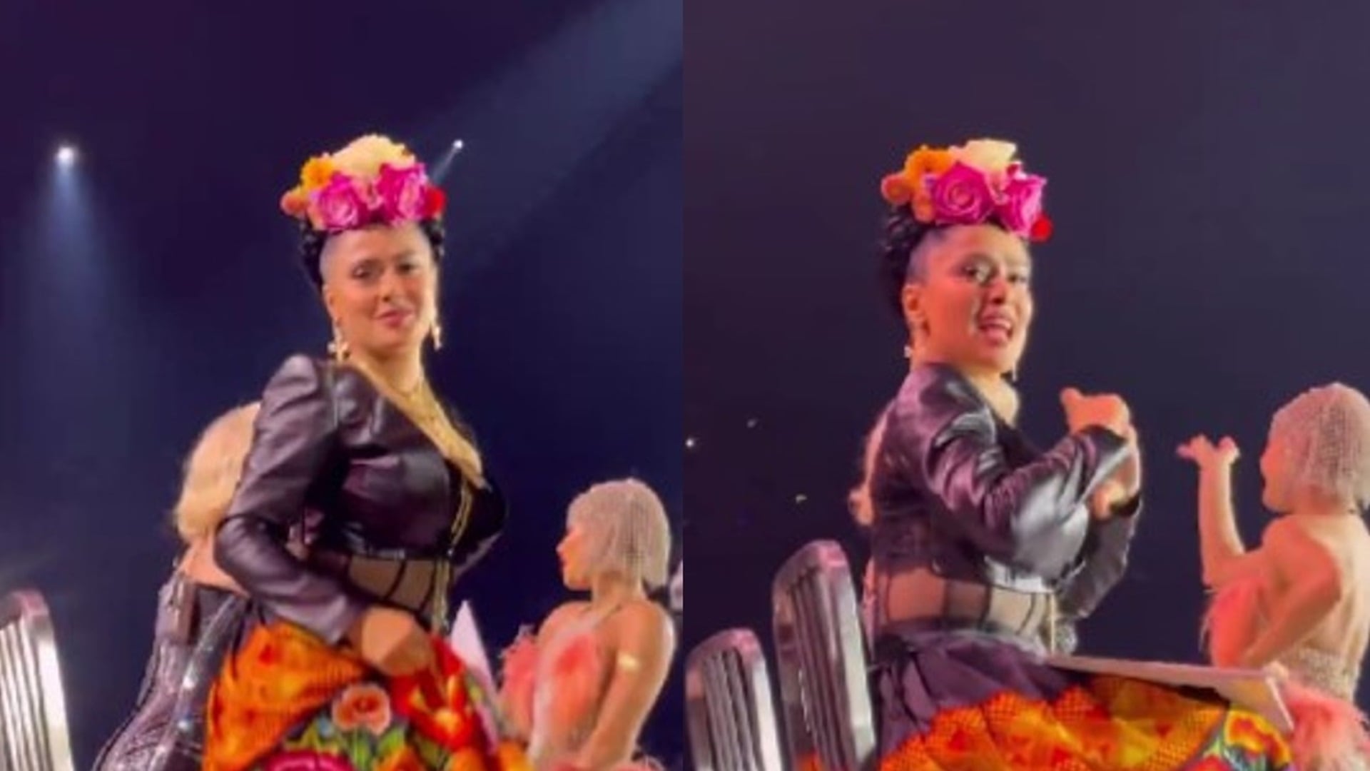 El tierno gesto de Salma Hayek con una fan en el concierto de Madonna