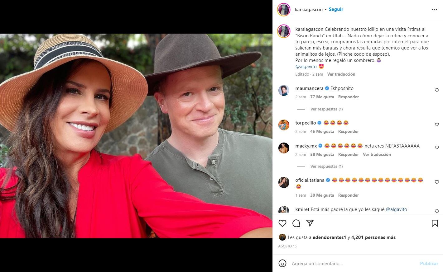 Karla Sofía Gascón y Arturo López Gavito