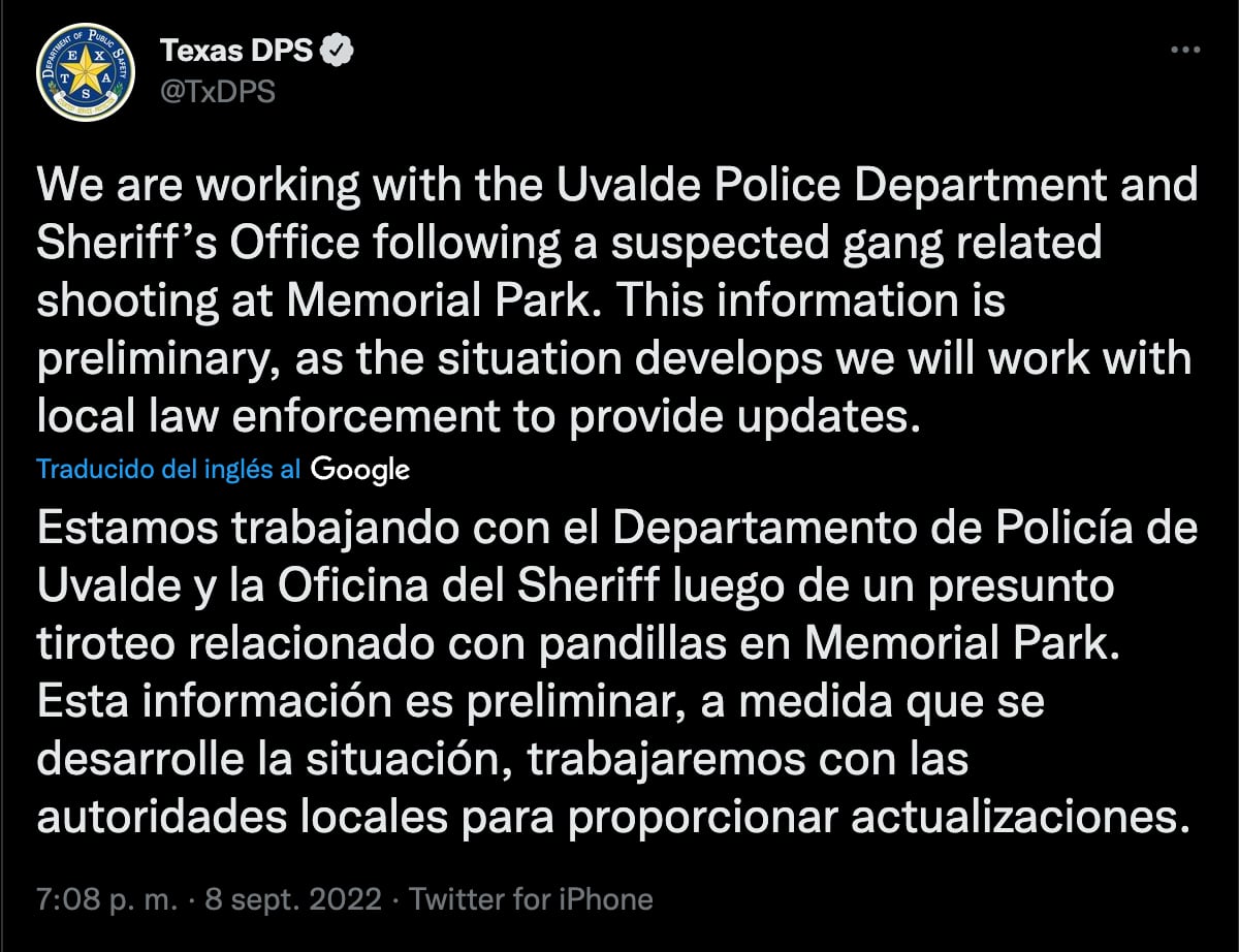 Nuevo tiroteo en Uvalde, Texas en Estados Unidos; hay dos heridos