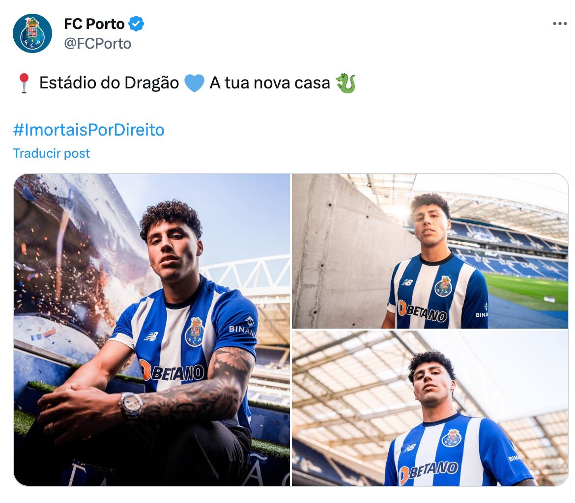 Porto FC presenta a Jorge Sánchez