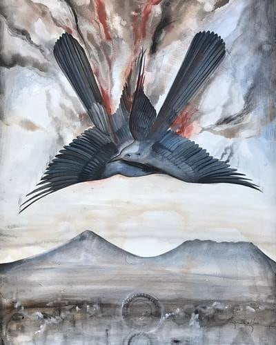 Caída de dos aves azules