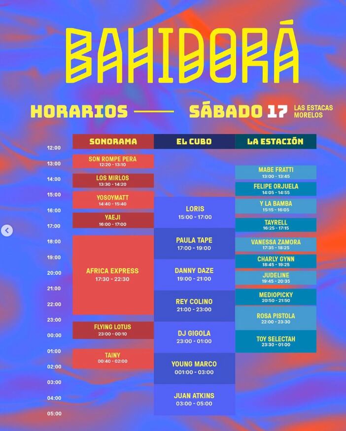 Horario Bahidorá 2024: Sábado 17 de febrero
