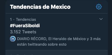FueraSiboldi es trending topic a nivel nacional
