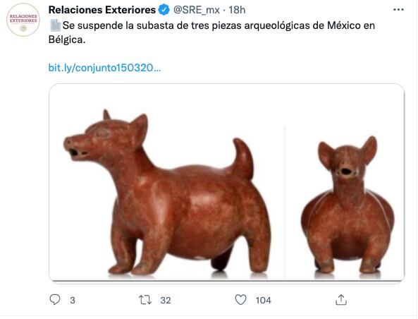 México detiene venta de piezas arqueológicas en Bélgica