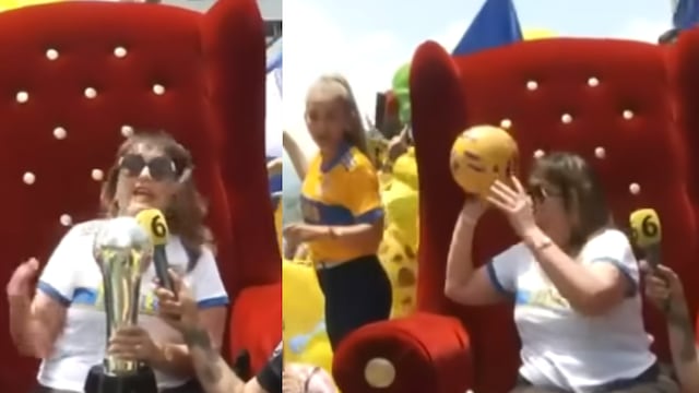 Lic. María Julia celebra el campeonato del Club Tigres como una reina.