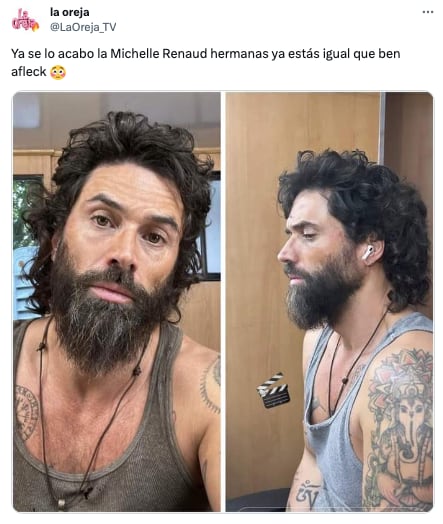 Matías Novoa con look descuidado