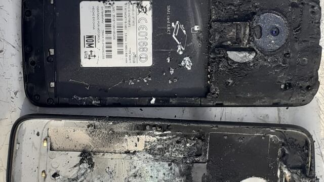 Celular que explotó