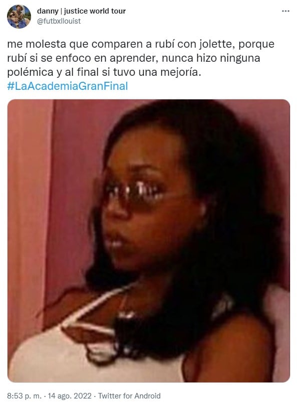 Rubilievers opinan de Jolette en La Academia
