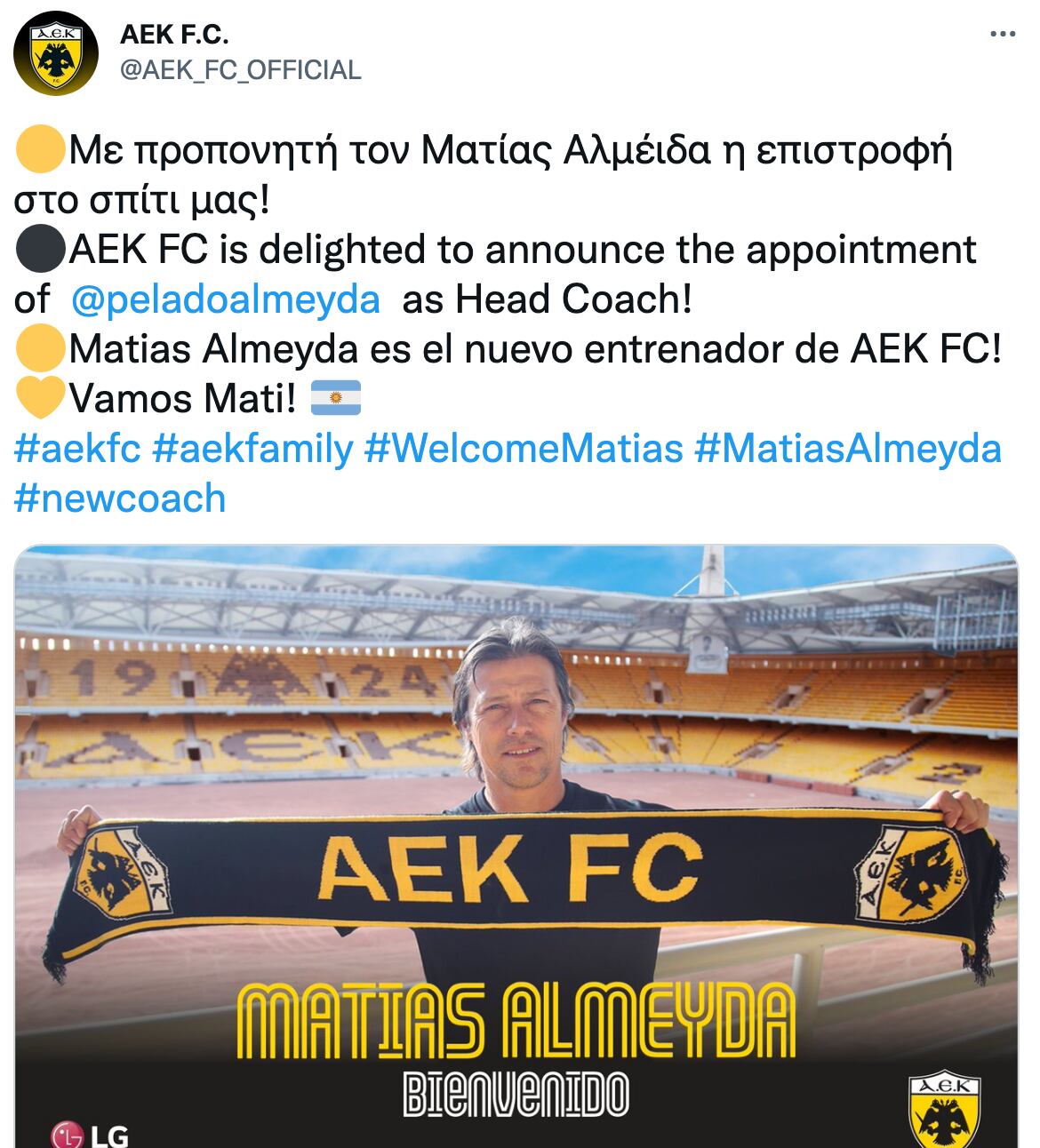 Matías Almeyda, nuevo DT del AEK