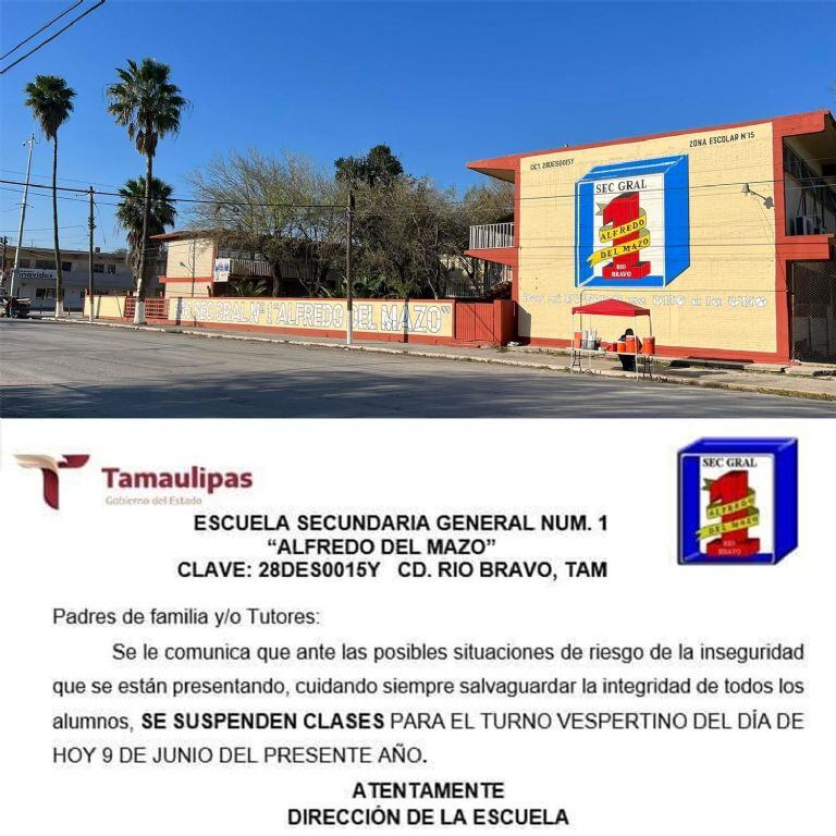 Suspenden Clases en Rio Bravo