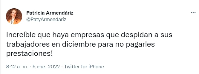 Tuit de Paty Armendáriz