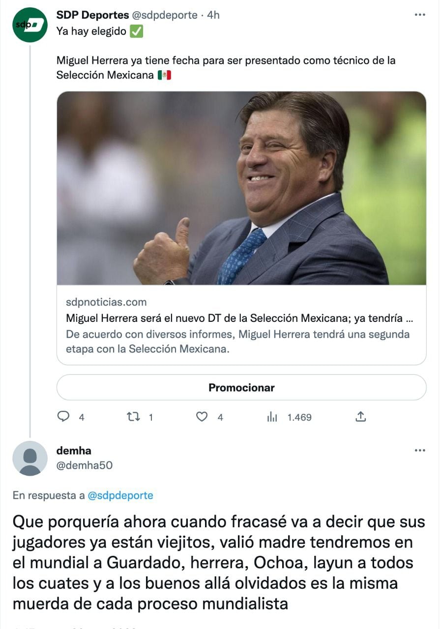 Los fans reprueban el regreso de Miguel Herrera a la Selección Mexicana.