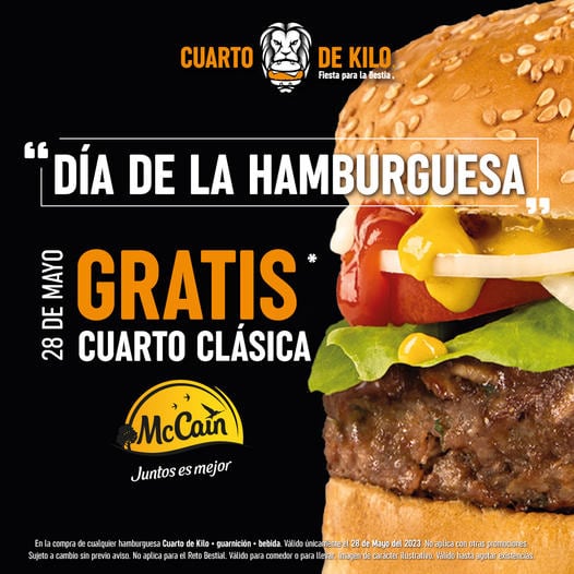Promoción de Cuarto de Kilo por el Día de la Hamburguesa