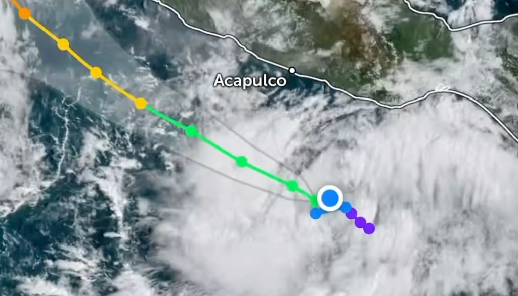 Trayectoria de la tormenta tropical Rachel