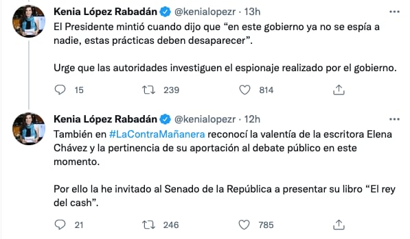 Kenia López Rabadán invita a Elena Chávez al senado de la república