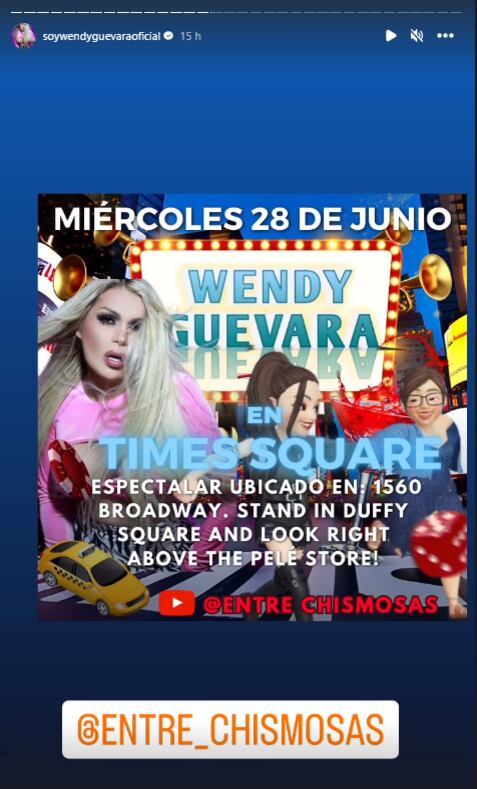 Wendy Guevara aparecerá en el Times Square.