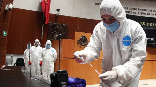 Desinfectan Senado por coronavirus
