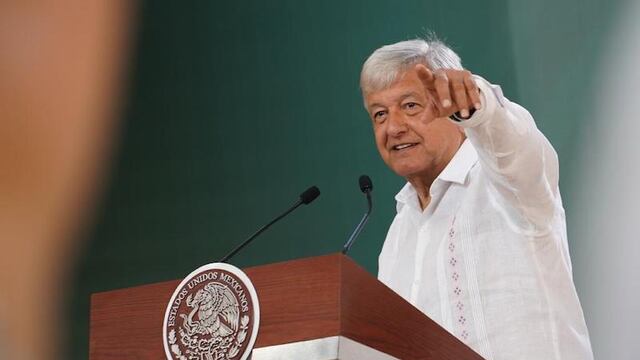 El presidente Andrés Manuel López Obrador en conferencia de prensa desde Veracruz.
