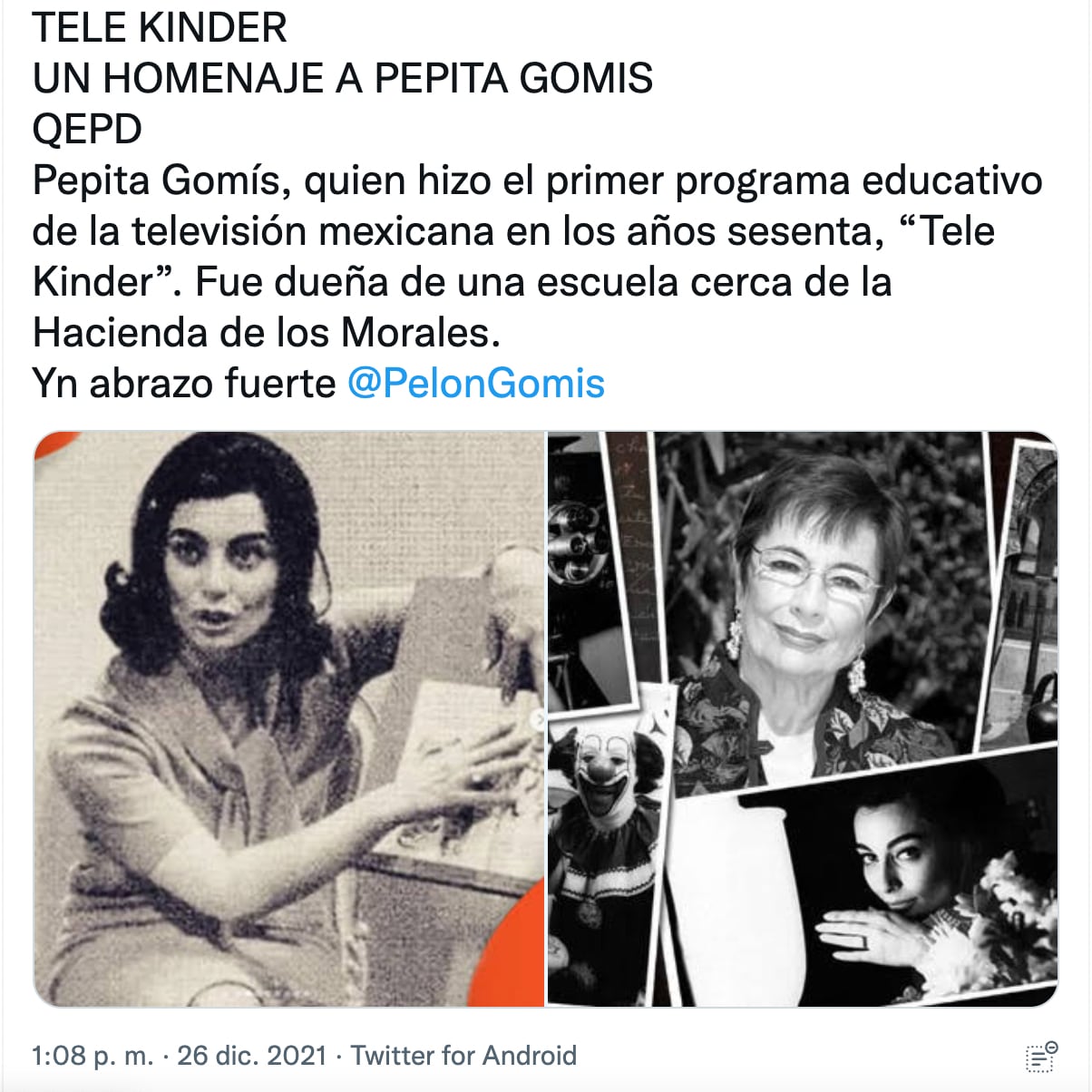 Mensaje a Pepita Gomís