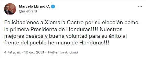 Tuit de Marcelo Ebrard