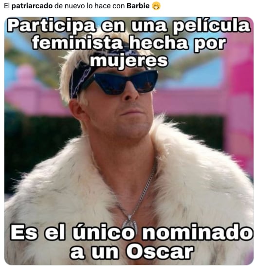 Margot Robbie y los memes del patriarcado en los Oscar 2024