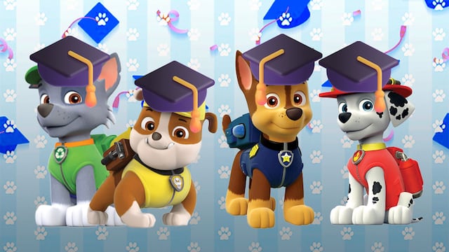 Tarjetas de Paw Patrol para graduación