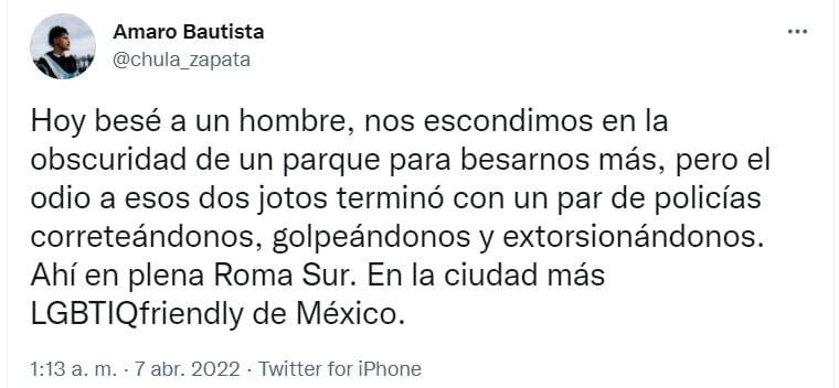Denuncia de pareja gay contra policías de CDMX