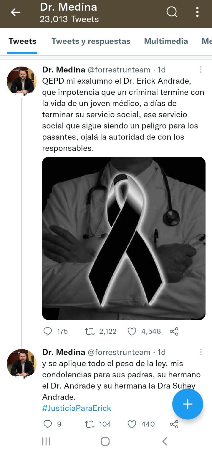 Tuit profesor de Erick