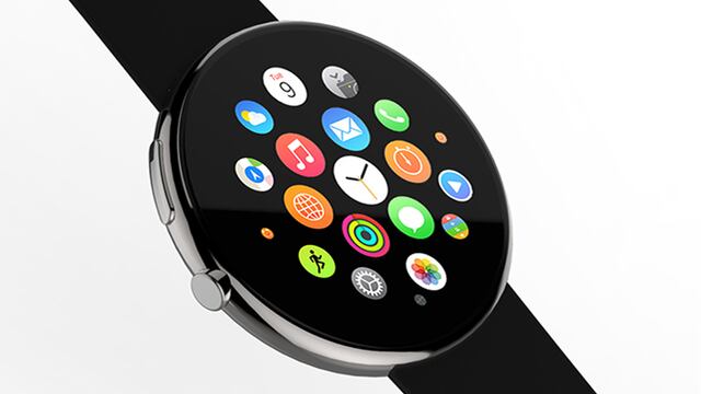Concepto de un Apple Watch redondo.