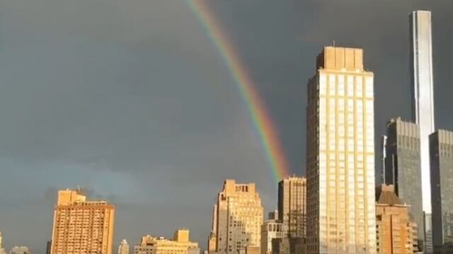 VIDEO: Arcoíris sorprende a Nueva York el 11 de septiembre de 2023