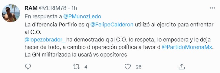 Usuarios critican a Porfirio Muñoz Ledo por su comentario hacia AMLO y las fuerzas armadas